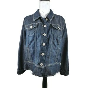 CHRISTOPHER & BANKS BLUE DENIM JACKET